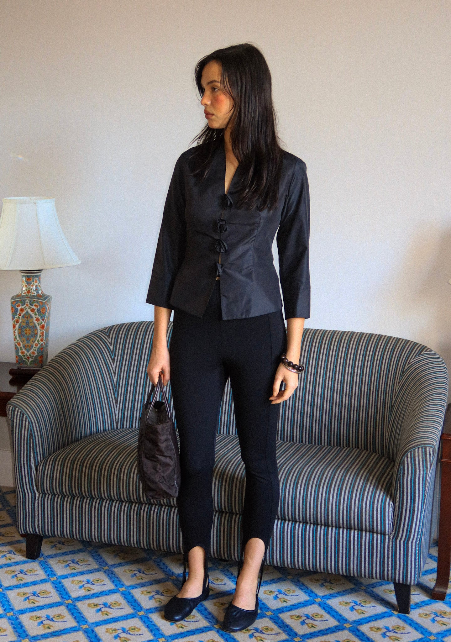 00016 / Rosette Silk Blouse