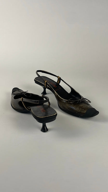 S/S 2000 DISTRESSED EFFECT KITTEN HEELS