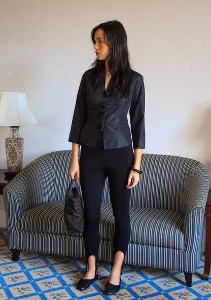 00016 / Rosette Silk Blouse