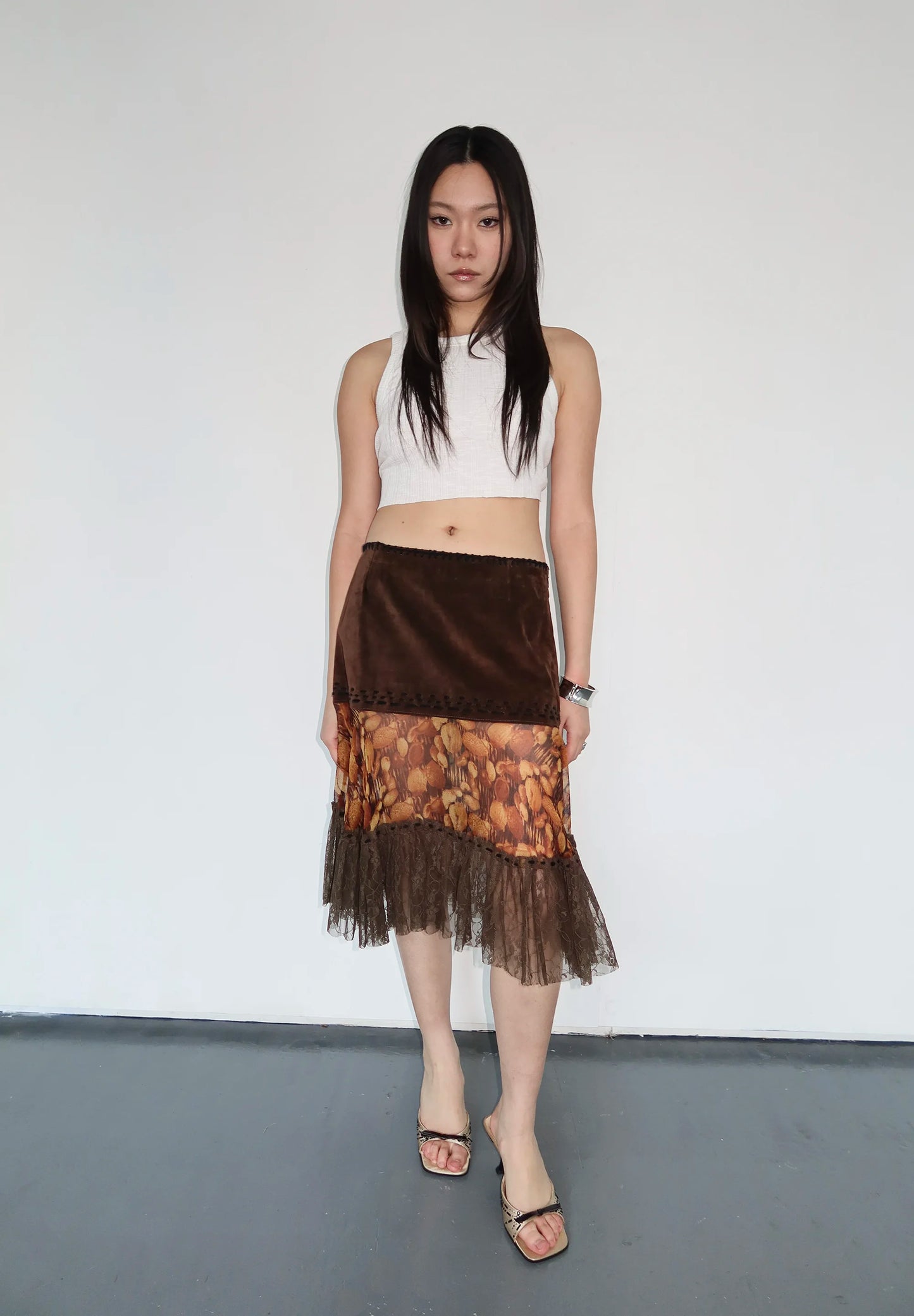 D&G F/W 2002 Suede/Silk Skirt