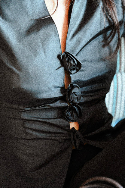 00016 / Rosette Silk Blouse