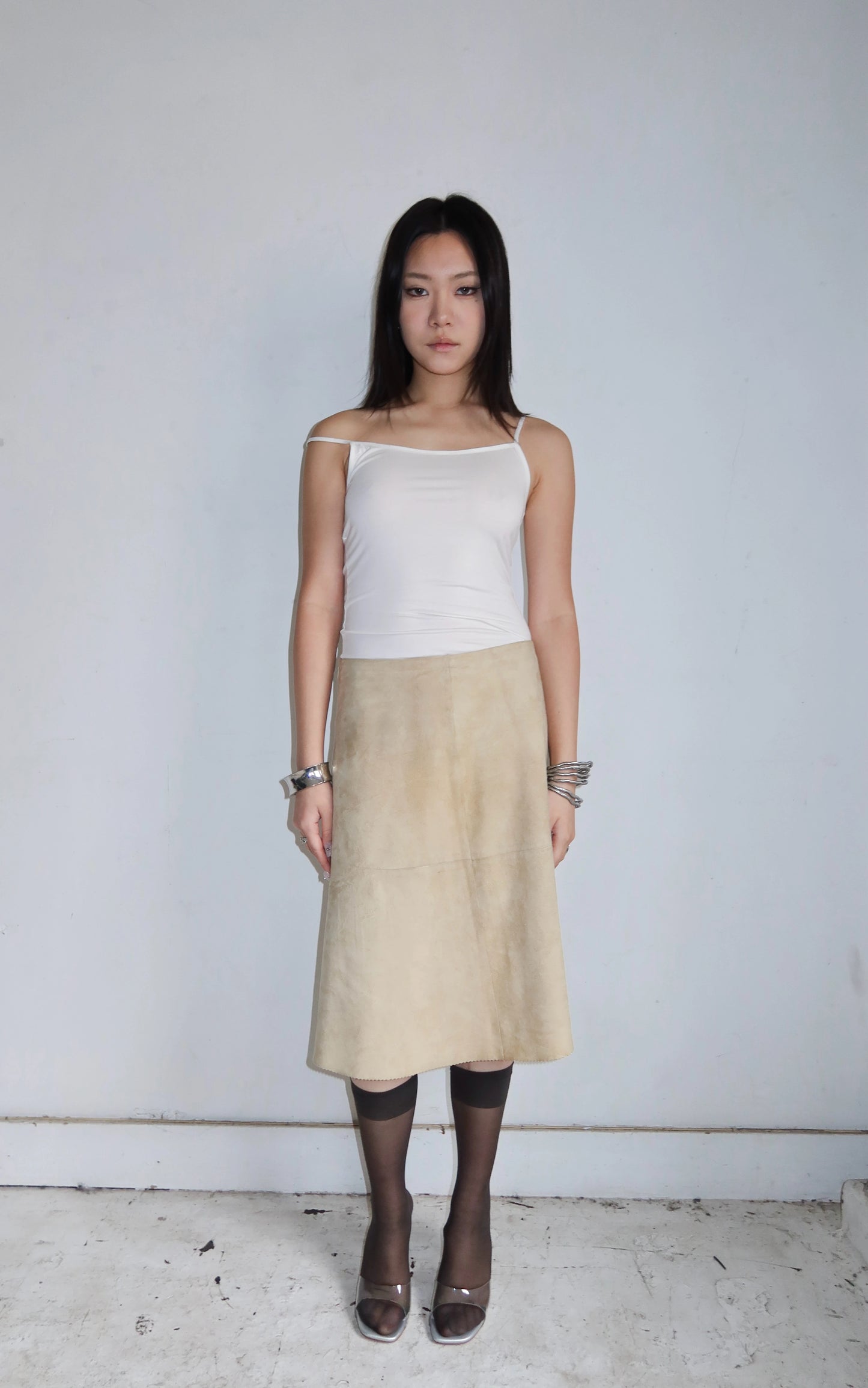 90s SUEDE MIDI SKIRT