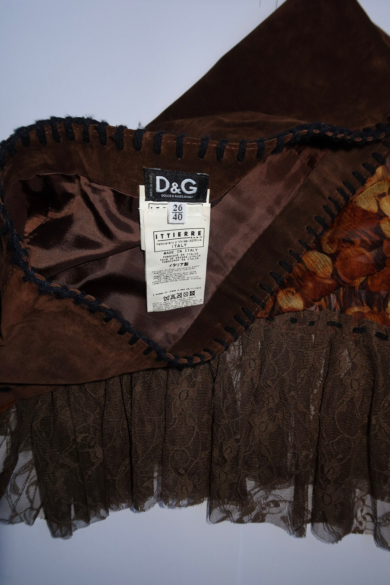 D&G F/W 2002 Suede/Silk Skirt