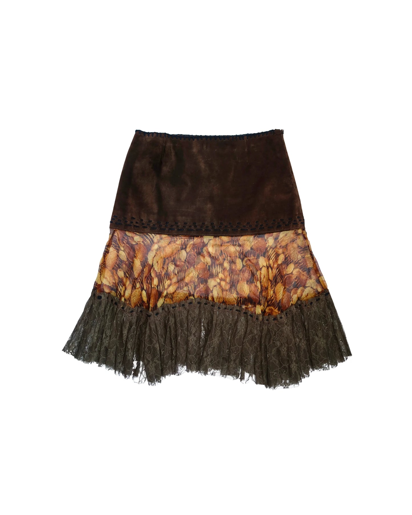 D&G F/W 2002 Suede/Silk Skirt