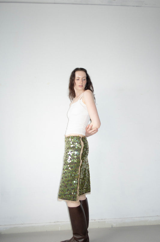 003 / Fendi S/S 2000 Sequin Zucca Skirt